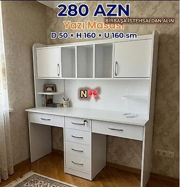 Yazı masası – funksional üst dolablı model Ölçülər: Dərinlik 50 sm × lalafo.az -da Yazı masası – funksional üst dolablı model Ölçülər: Dərinlik 50 sm ×