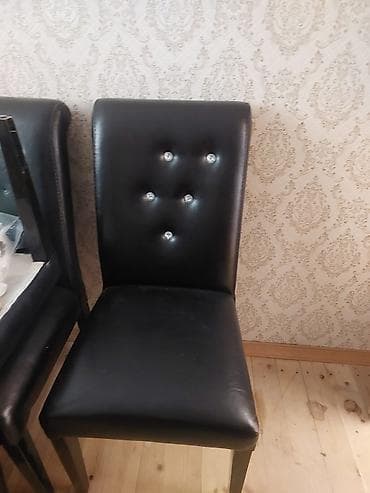 ustolar: Qonaq otağı üçün, İşlənmiş, Qatlanmayan, rəng - Qara Stul — 1