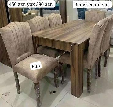 Dördbucaq masa, Qonaq otağı üçün, 6 nəfər