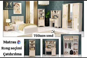 Uşaq/yeniyetmə otağı üçün tam mebel dəsti Dəst tərkibi: - Bir