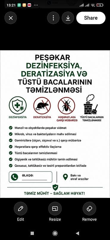 Dezinfeksiya, dezinseksiya | Viruslar, mikroblar | Mənzillər — 1