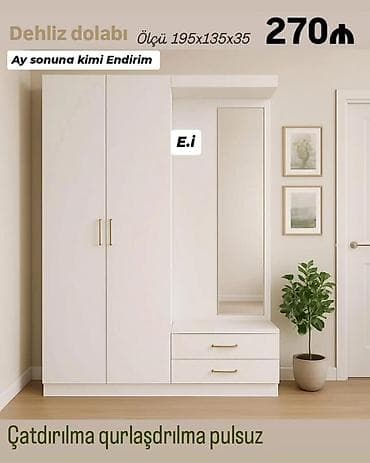 tap.az masalar: Yeni, 2 qapılı, Güzgülü, Ağ, Digər material, Açılan, Düz dolab — 1