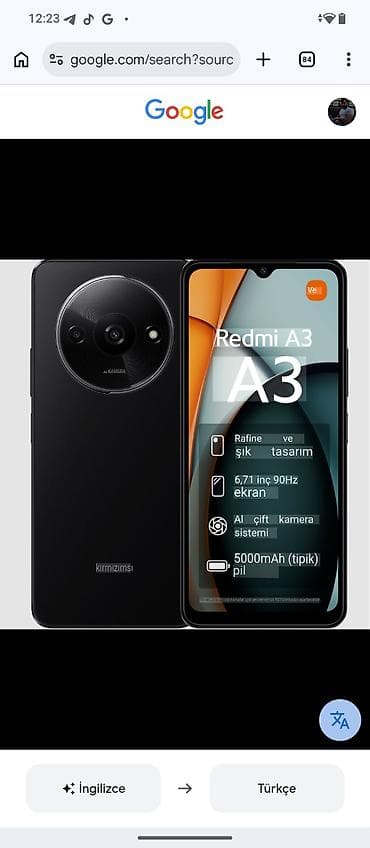 0703399106 WAP Redmi A3 – şık və müasir dizaynlı smartfon. - 6,71