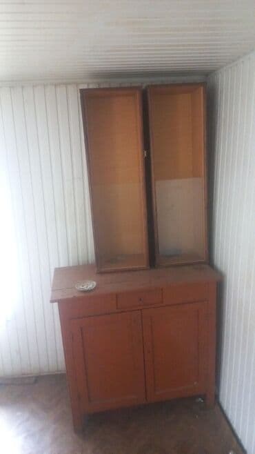 dehliz: Taxta vitrınli bufet - Material: tam taxta konstruksiya - Üst hissə — 2