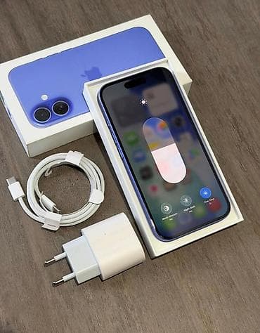iphone 1q: IPhone 16, 128 GB, Göy, Zəmanət, Simsiz şarj, Face ID — 3
