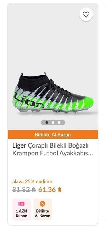 Ботинки: Trendyoldan alınıb 61 manata sadəcə razmer ayağa olmadığı üçün satılır — 1