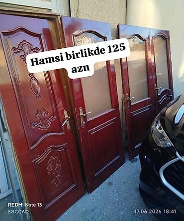 Otaq qapilari 4 eded hamsi birlikde cemi 125 azn fistiq agacindadir