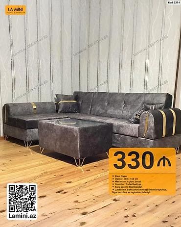 acilan divan: Künc divan – Kod: 5314 - Ölçülər: 260 × 160 sm - Mexanizm: açılan — 1