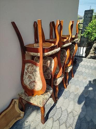 balkon stul: Klassik üslubda yemək otağı dəsti - Komplekt: 1 ədəd ovala yaxın — 10