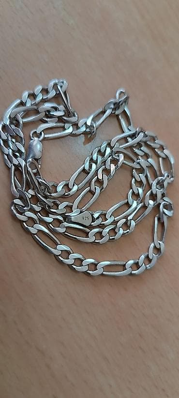 925 əyarlı gümüş boyunbağı 22 qiram - Material: 925 işarəli sterlinq