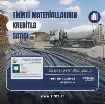 Quru inşaat materialları: Tikinti materiallarının kreditlə satışı Məhsul və xidmətlər: - Kafel — 1