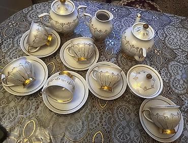 Çay dəsti, rəng - Ağ, Farfor