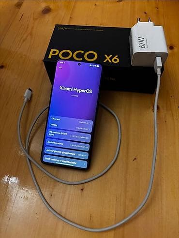 a cell z1 telefon: Poco X6, 256 GB, rəng - Qara, Sensor — 4