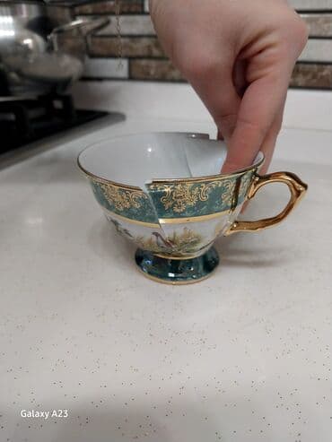 Fincanlar, rəng - Yaşıl, Keramika, 1 əd, Çexiya