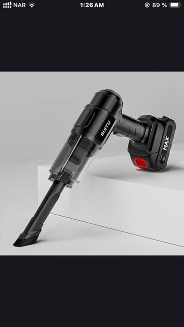 фен с вращающейся щеткой: Qara rəngdə, kompakt ölçülü, simsiz tozsoran. Müxtəlif başlıqları — 4