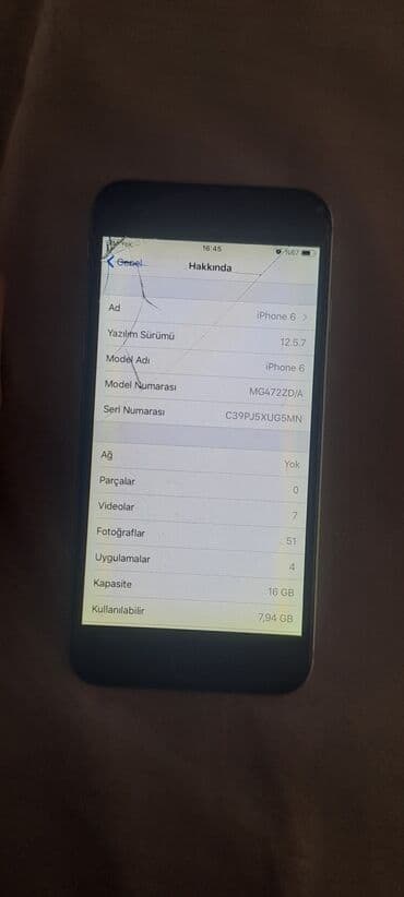 klaviatura sekilleri: IPhone 6, Серебристый, Битый — 6