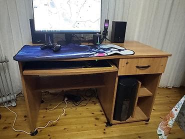 Düz masa, Polkalı, Siyirməli, Sadə laminat, Zəmanətsiz, Kredit yoxdur