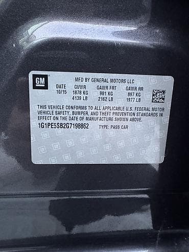 disk r19: Chevrolet Cruze LTZ sedan - Korpus: 4 qapılı sedan, tünd boz rəng - — 5