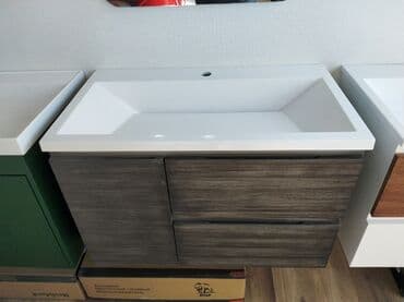 vanna satilir: Vanna otağı üçün şkaflı lavabo dəsti - Üst hissə: Ağ rəngli, geniş — 1