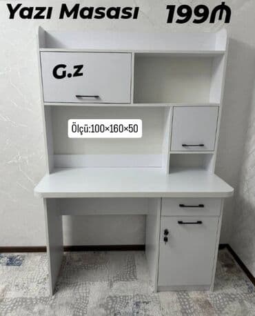 Пуфики на заказ: Yazı masası – funksional üstlük və saxlama bölmələri ilə Ölçü: 100 × at lalafo.az — 1 Пуфики на заказ: Yazı masası – funksional üstlük və saxlama bölmələri ilə Ölçü: 100 × — 1