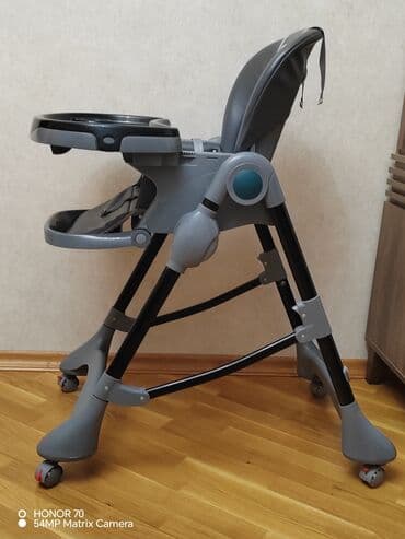 uşaq ucun yemek stolu: Uşaq Yemək Oturacağı – boz rəng - Tənzimlənən yüksəkliyə malik yemək — 3