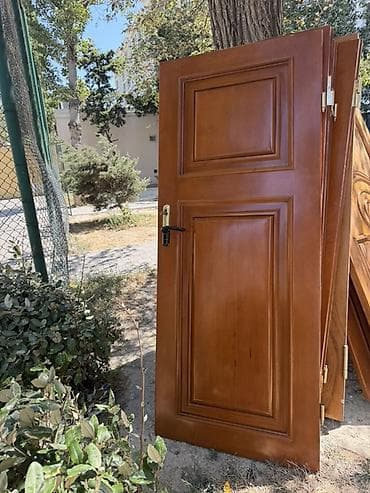 qapi darvaza: MDF üzlü massiv ağac interyer qapıları – klassik panel dizayn - — 4