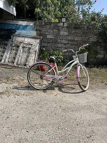 islenmis velosiped satisi: Şəhər kruizer tipli qadın/yeniyetmə velosipedi - Rəng: ağ-çəhrayı — 4