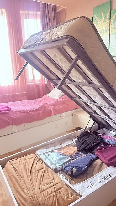 Təknəfərlik çarpayı, Bazalı, Matras ilə, Siyirməsiz