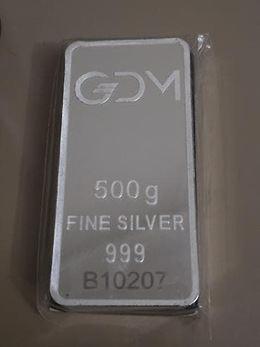pura 10k: GDM 500 qram gümüş külçə - Marka/istehsalçı: GDM - Çəki: 500 qram - — 1
