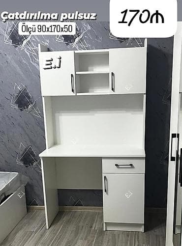 Masaüstü kitab rəfi olan iş masası Ölçü: 90 x 170 x 50 sm Qiymət