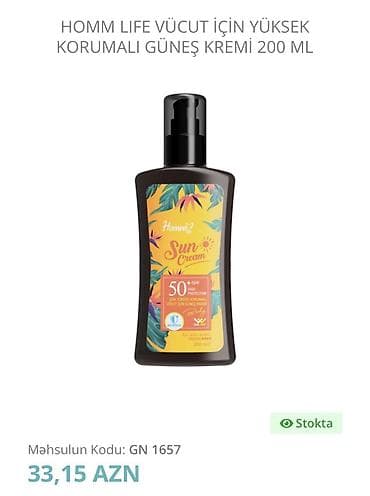 Homm Life Sun Cream – bədən üçün yüksək qoruyuculu günəş kremi - SPF — 1