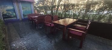 masa kafe: Açıq hava üçün kafə/restoran mebel dəsti - Material: Bərk ağacdan — 2