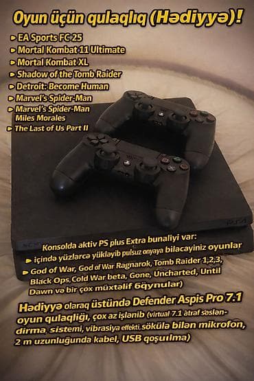 nauwnik: PlayStation 4 Slim - PS4 Slim ideal veziyyetde! - Daxili yaddaş  — 6