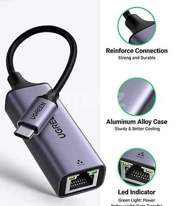 UGREEN USB-C to Gigabit Ethernet adapter - İnterfeys: USB-C (Type-C)