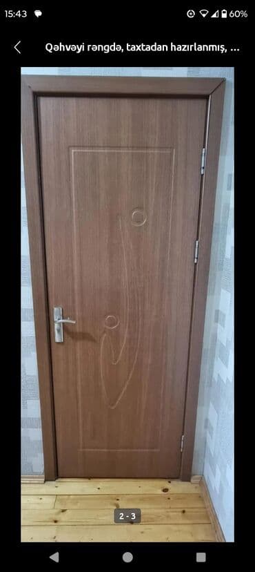 Məhsul: Daxili qapılar dəsti - Material: taxta (ağac əsaslı), hamar