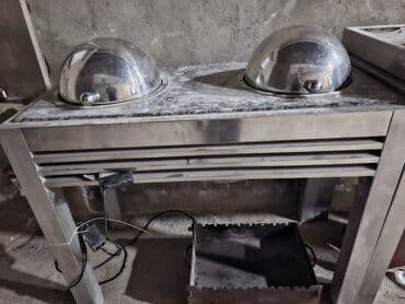 стол для кормления: Paslanmayan metaldan hazırlanmış, mərmər səthli yemək paylama stolu — 4