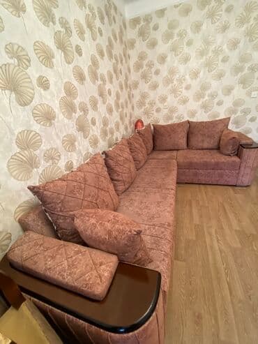 диван и 2 кресла: Угловой диван, Нераскладной, Без подьемного механизма, Велюровая ткань, Нет доставки — 3