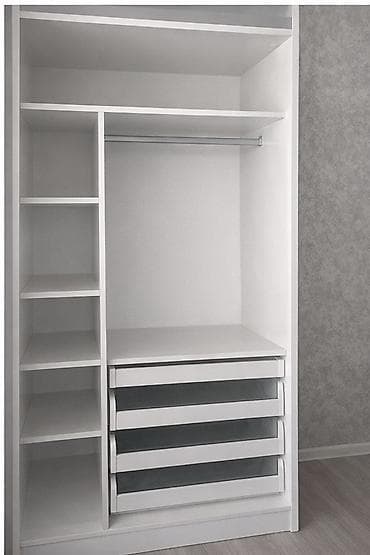 ikinci el komod: Ağ rəngdə yataq otağı üçün dolab dəsti - Geniş 2 qapılı qarderob — 2