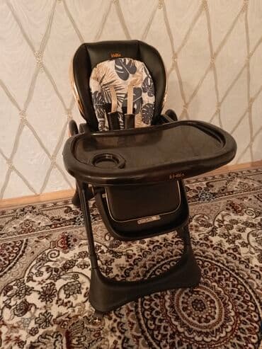 Daewoo: Kidilo uşaq yemək kreslosu - Rəng: qara-qızılı detallarla - Yumşaq — 4