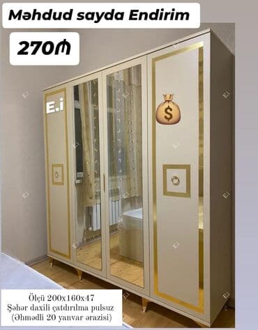 mətbəx üçün şkaf: Yeni, Açılan, Düz dolab, Qarderob, paltar dolabı — 1