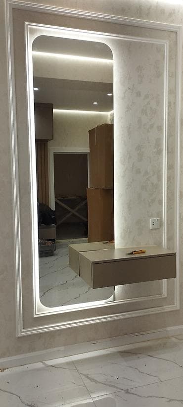 Güzgü Divar üçün, Düzbucaqlı, Makiyaj üçün, Arxa işıqlı