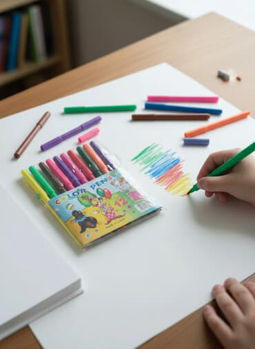 Xəritələr: 12 rəngli flomaster dəsti - Qutu: “Color Pens”, 12 ədəd - Rəng — 1