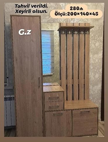 Dəhliz üçün funksional mebel dəsti Ölçü: 200 × 140 × 45 sm Qiymət