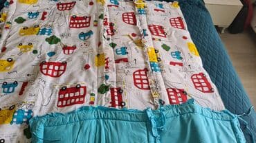 защита на углы для детей: Uşaq üçün yataq dəsti – naxışlı döşək və mavi yan qoruyucular - — 1