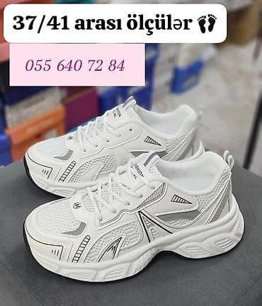 Çəkmələr: Ağ rəngli idman ayaqqabısı - Ölçülər: 37–41 arası - Üst hissə: nəfəs — 1