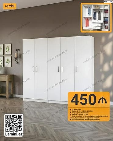 LA MINI 5 qapılı dolab - Kod: 11746 - Rəng seçimi: mümkündür - — 1