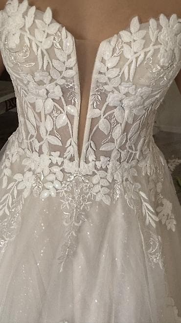 Свадебные платья и аксессуары: Teze Zərif gəlinlik dəsti - Siluet: A-line/prinsessa kəsim, yüngül və — 6