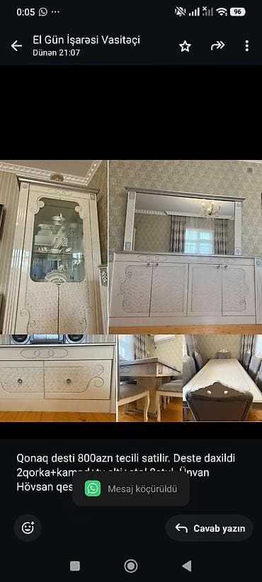Qonaq desti 800azn tecili satilir. Deste daxildi 2qorka+kamod+tv lalafo.az -da Qonaq desti 800azn tecili satilir. Deste daxildi 2qorka+kamod+tv