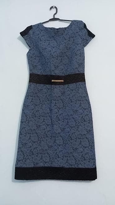 Qadın geyimləri dəsti 1) Mavi-lace qısa qollu paltar - Rəng