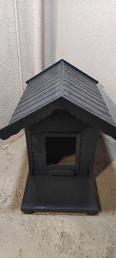 it ucun evler: Taxta it/kedi evi – qapalı, damlı, eyvanlı model - Material: tam — 5